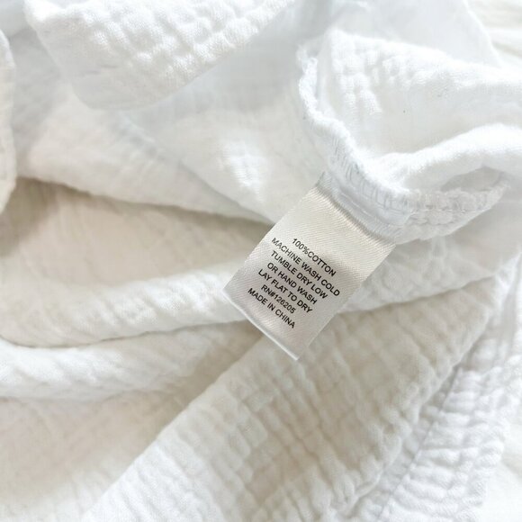 Joie White Cotton Gauze Short Sleeve Boxy Oversize Top Size Small Scoop Neck EUC - Picture 5 of 5